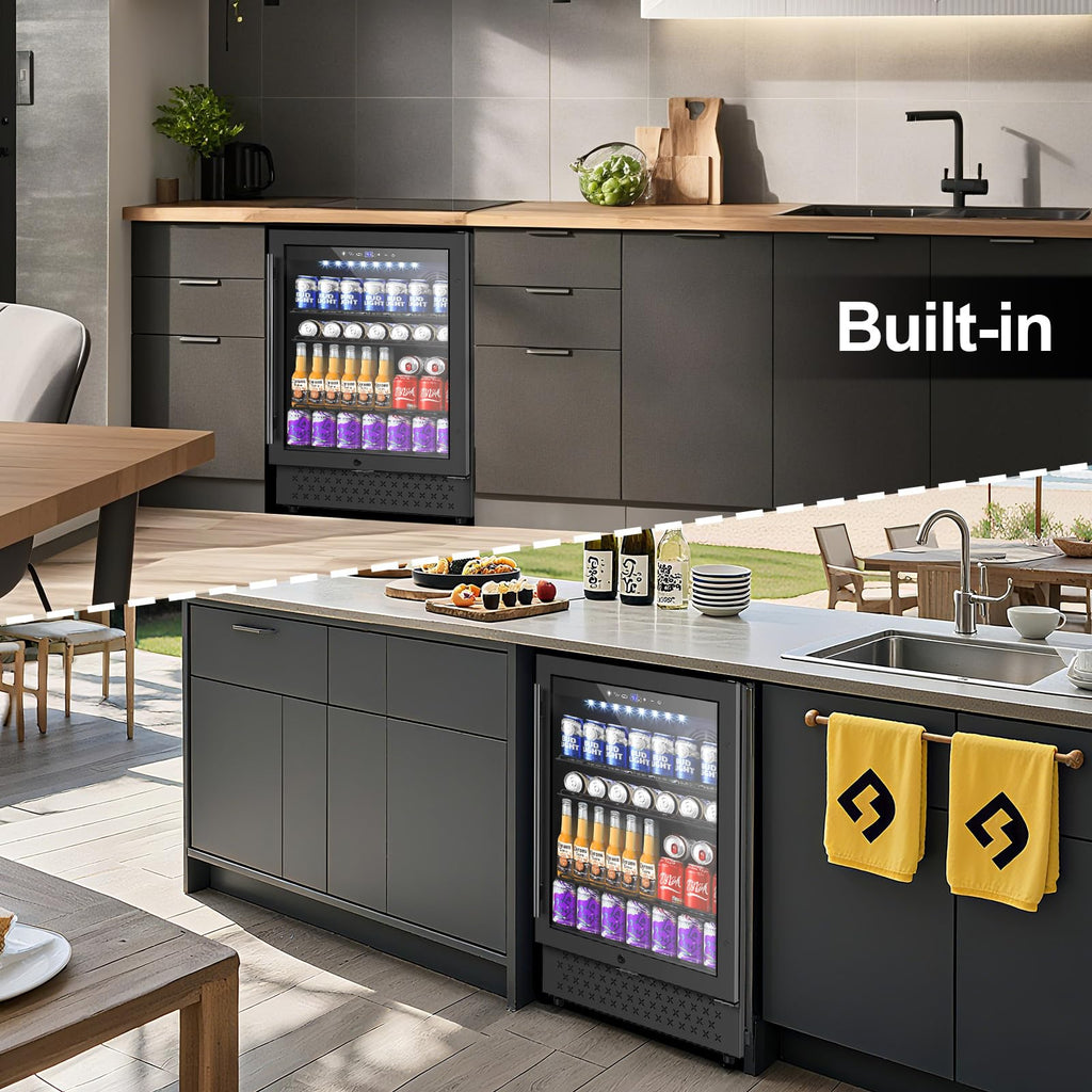 24 Inch Upgraded Dual Zone Wine and Beverage Refrigerator Cooler Jansha Store