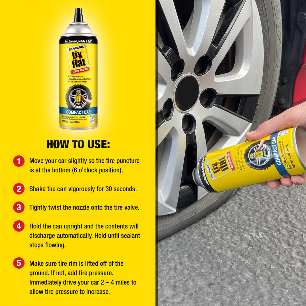 Fix-A-Flat S60420 Aerosol Emergency Flat Tire Repair and Inflator, for Standard Tires, Eco-Friendly Formula, Universal Fit for All Cars, 16 oz. (Pack of 1) Jansha Store