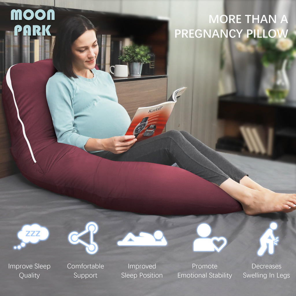 MOON PARK Pregnancy Pillows for Sleeping - U Shaped Full Body Maternity Pillow with Removable Cover - Support for Back, Legs, Belly, HIPS - 65 Inch - Purple Jansha Store