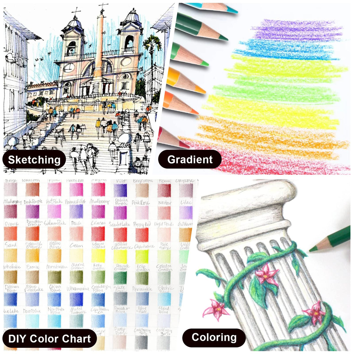 KALOUR 72 Count Colored Pencils for Adult Coloring Books, Soft Core,Ideal for Drawing Blending Shading,Color Pencils Set Gift for Adults Kids Beginners Jansha Store