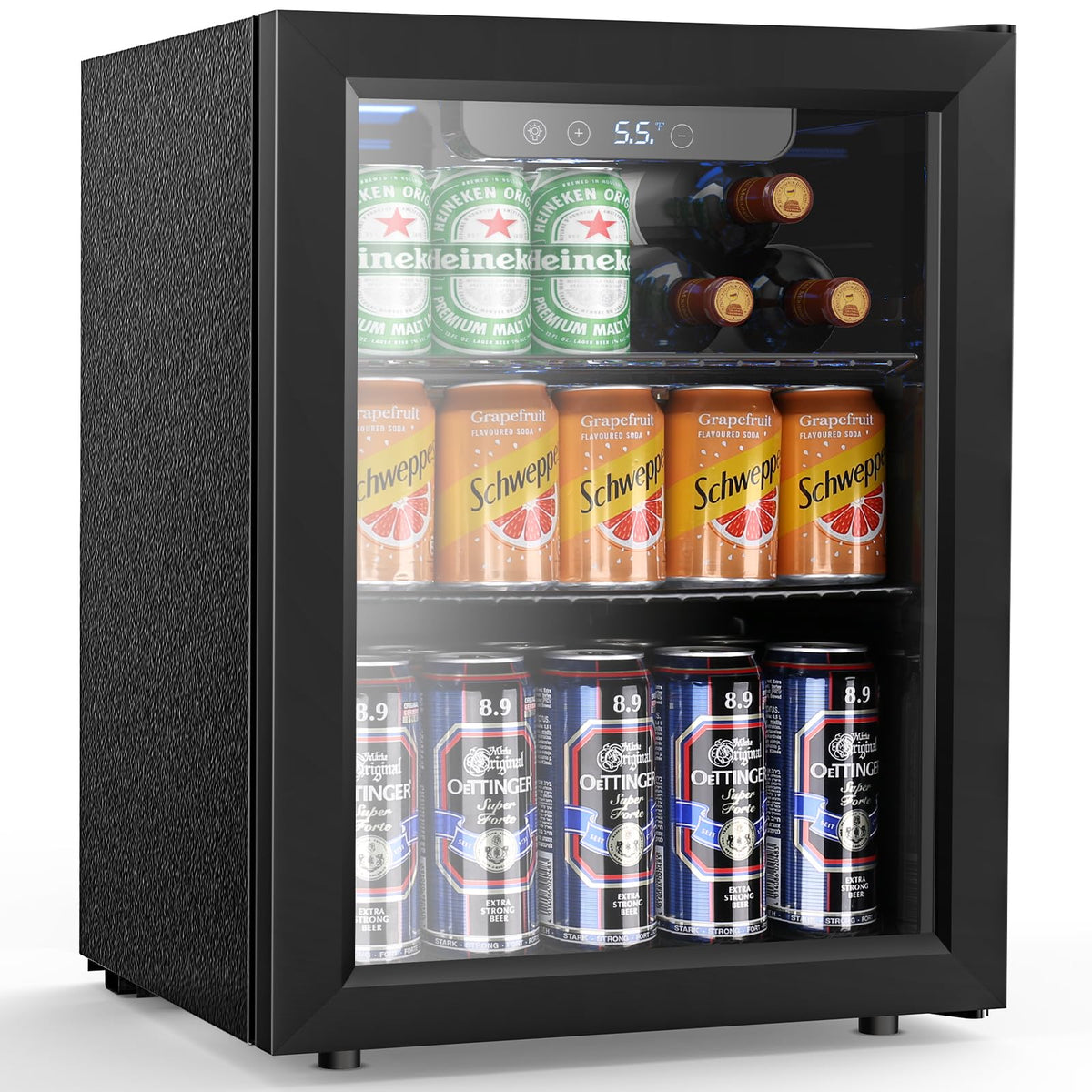 Electactic Mini Fridge 130 Can Beverage Refrigerator Cooler, 3.2 Cu.Ft Drink Fridge for Soda Wine Beer, Adjustable Temperature Control for Home Office, Black Jansha Store