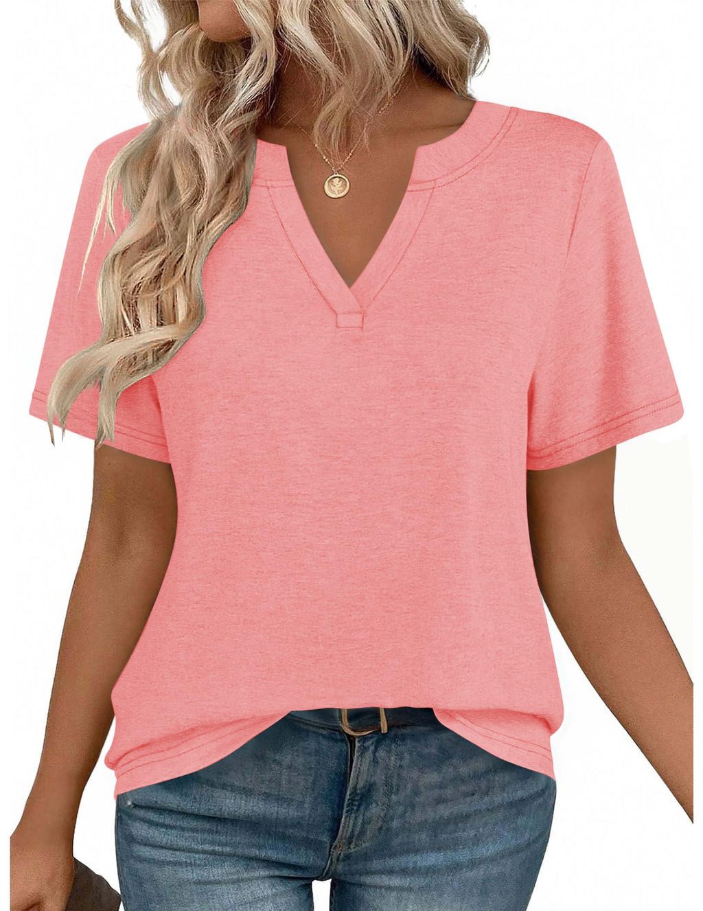 Zeagoo Womens Tops Short Sleeve V Neck Tee Shirts Cute Dressy Casual Jansha Store