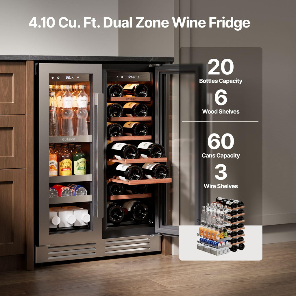 Ca'Lefort 24'' Beverage Refrigerator, 180 Can Beverage Fridge Under Counter Jansha Store