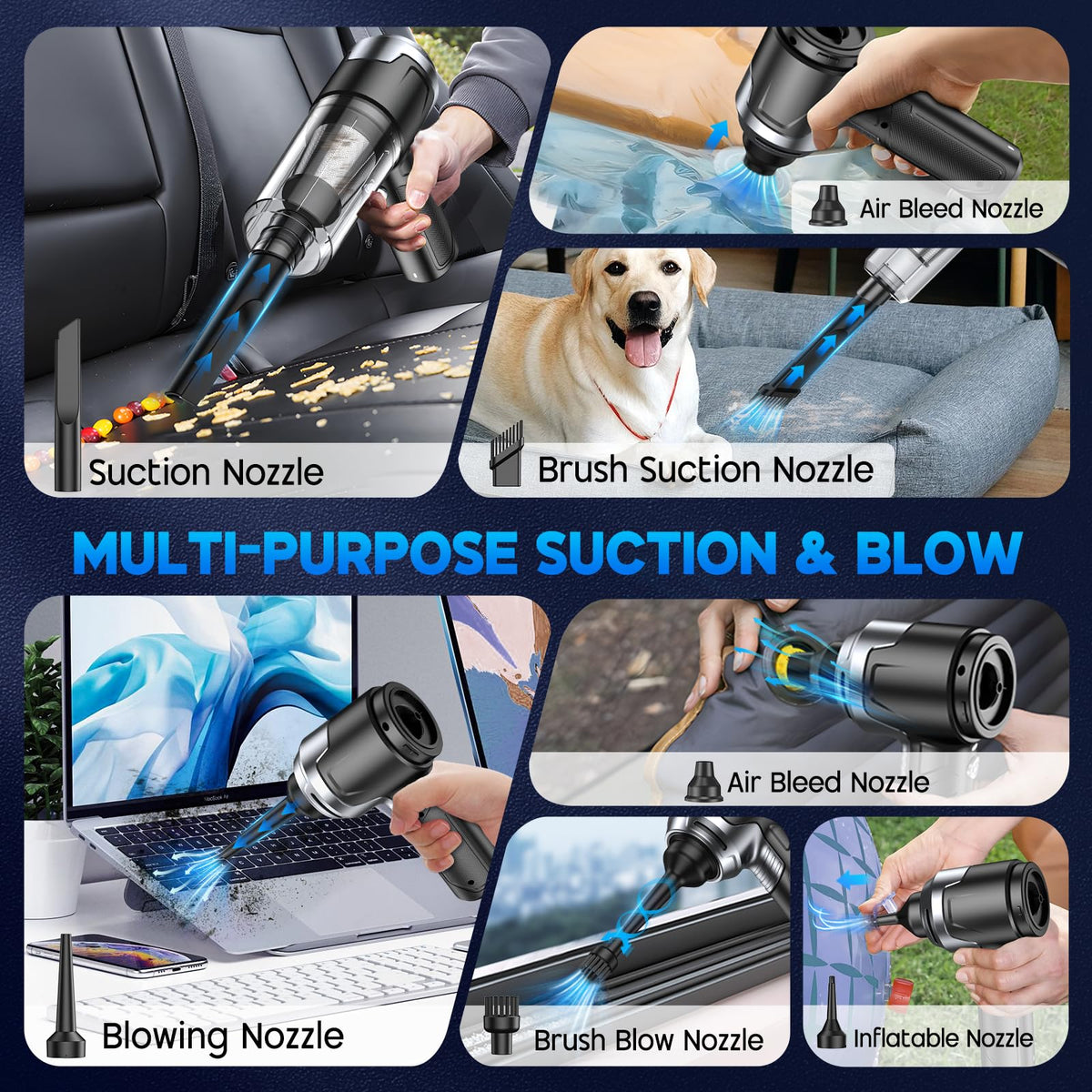 KMM Handheld Car Vacuum Cleaner, Hand Held Vacuum & Air Duster Jansha Store