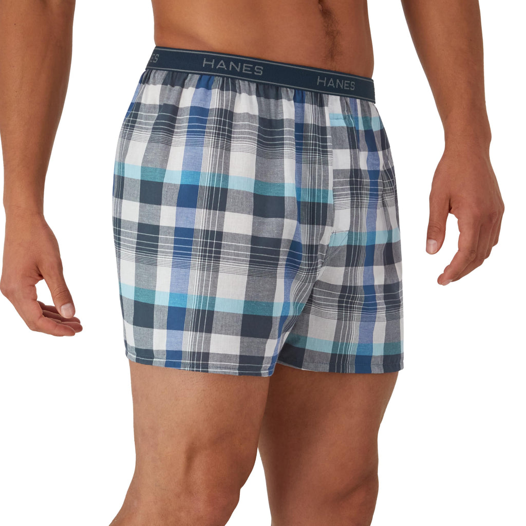 Hanes Men's Underwear Boxers Pack, Cool & Breathable Cotton Underwear, Moisture-Wicking Boxers for Men Jansha Store