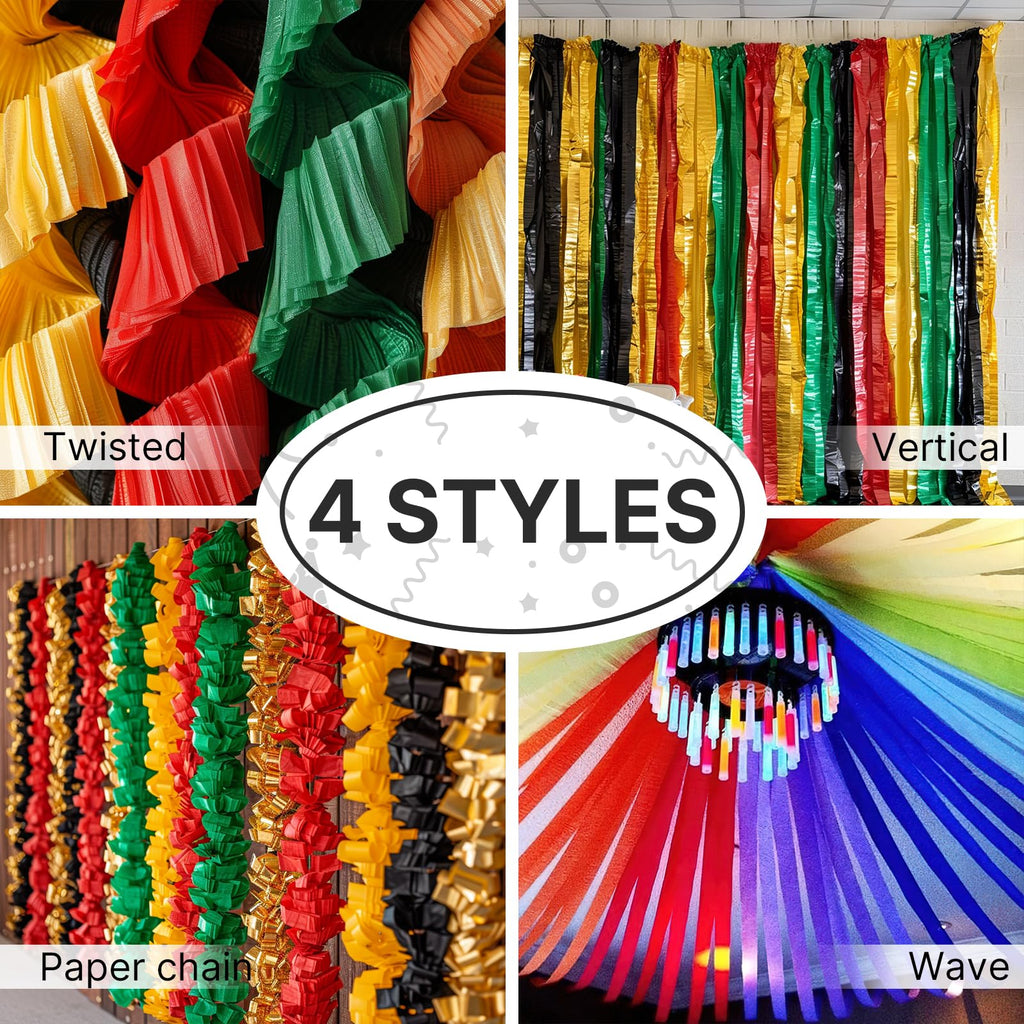 PartyWoo Yellow Crepe Paper Streamers 4pcs 328 FT Yellow Streamers Jansha Store