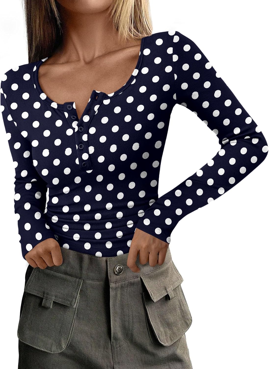 PRETTYGARDEN Women's Fall Long Sleeve Henley T Shirts Jansha Store