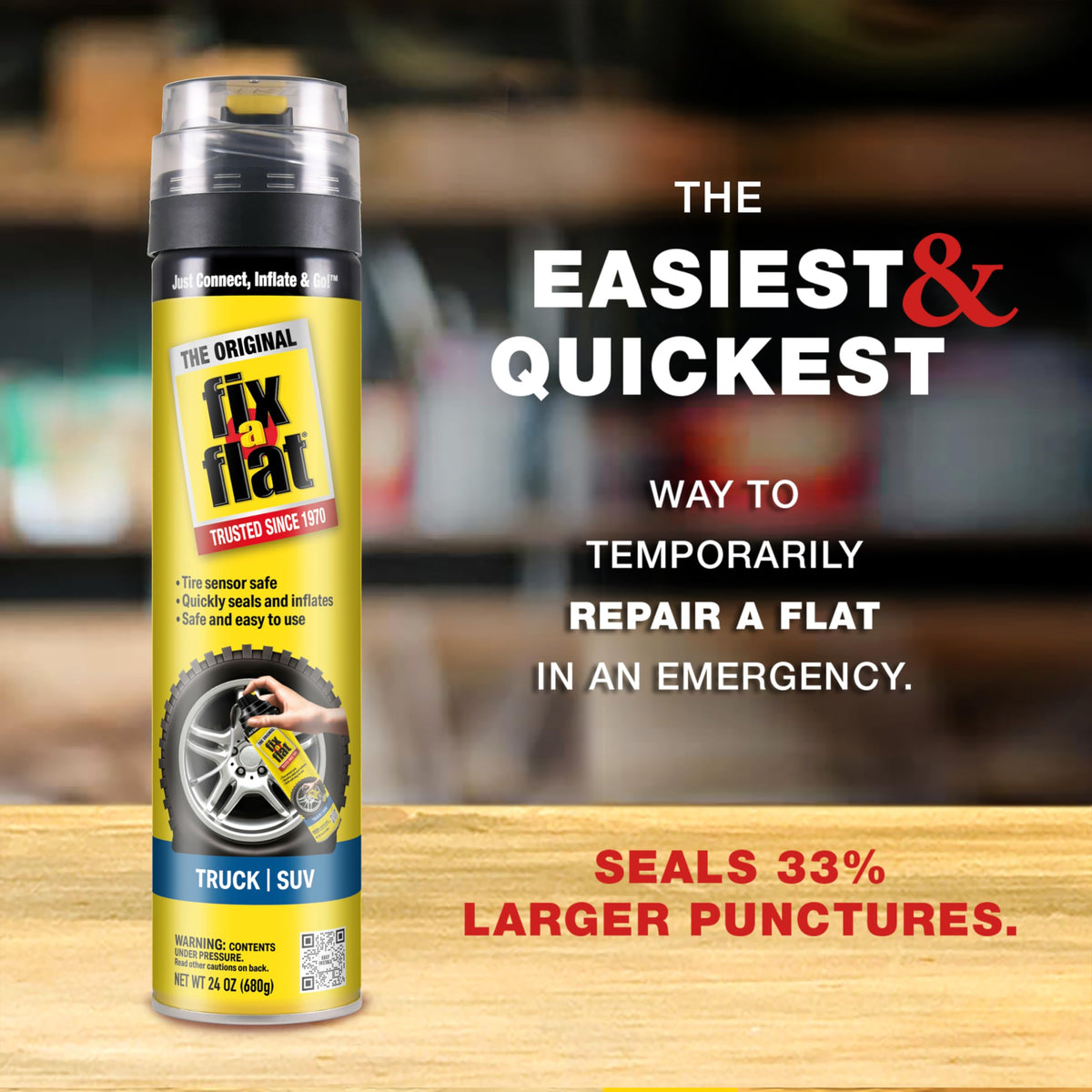 Fix-A-Flat S60420 Aerosol Emergency Flat Tire Repair and Inflator, for Standard Tires, Eco-Friendly Formula, Universal Fit for All Cars, 16 oz. (Pack of 1) Jansha Store