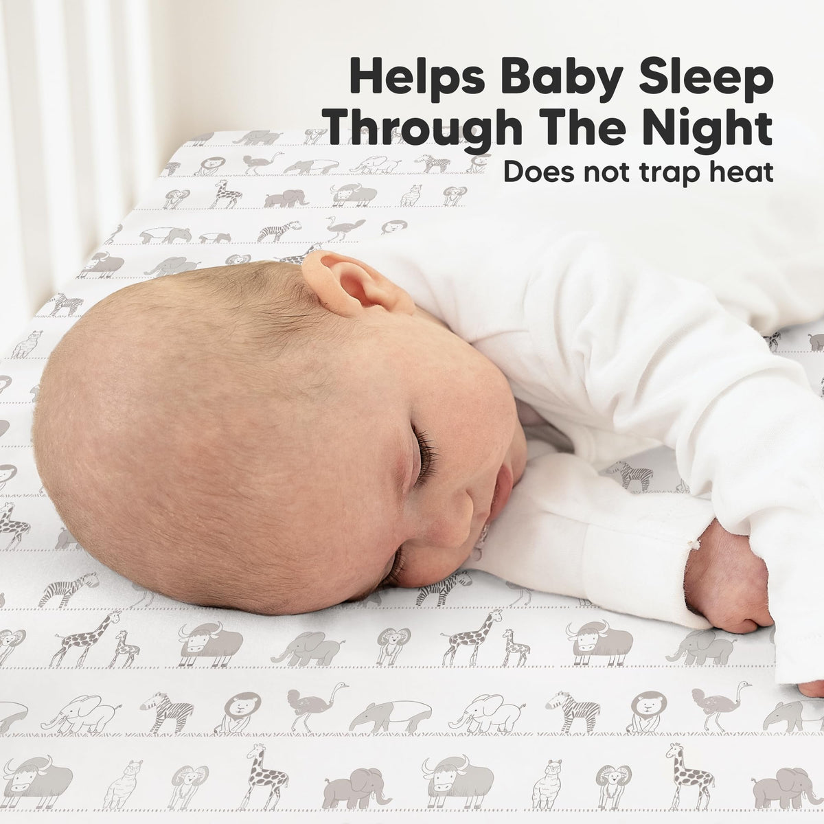 KeaBabies 2pk Organic Cotton Crib Sheets for Boys Girls 52x28, Soft White Jansha Store