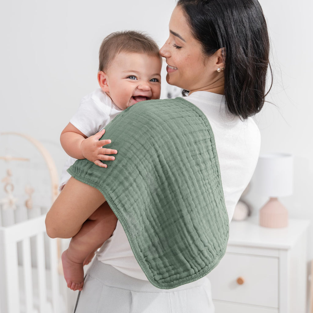 Comfy Cubs Muslin Burp Cloths 20x10" 6 Pack, Baby Burp Cloths - Cream Jansha Store
