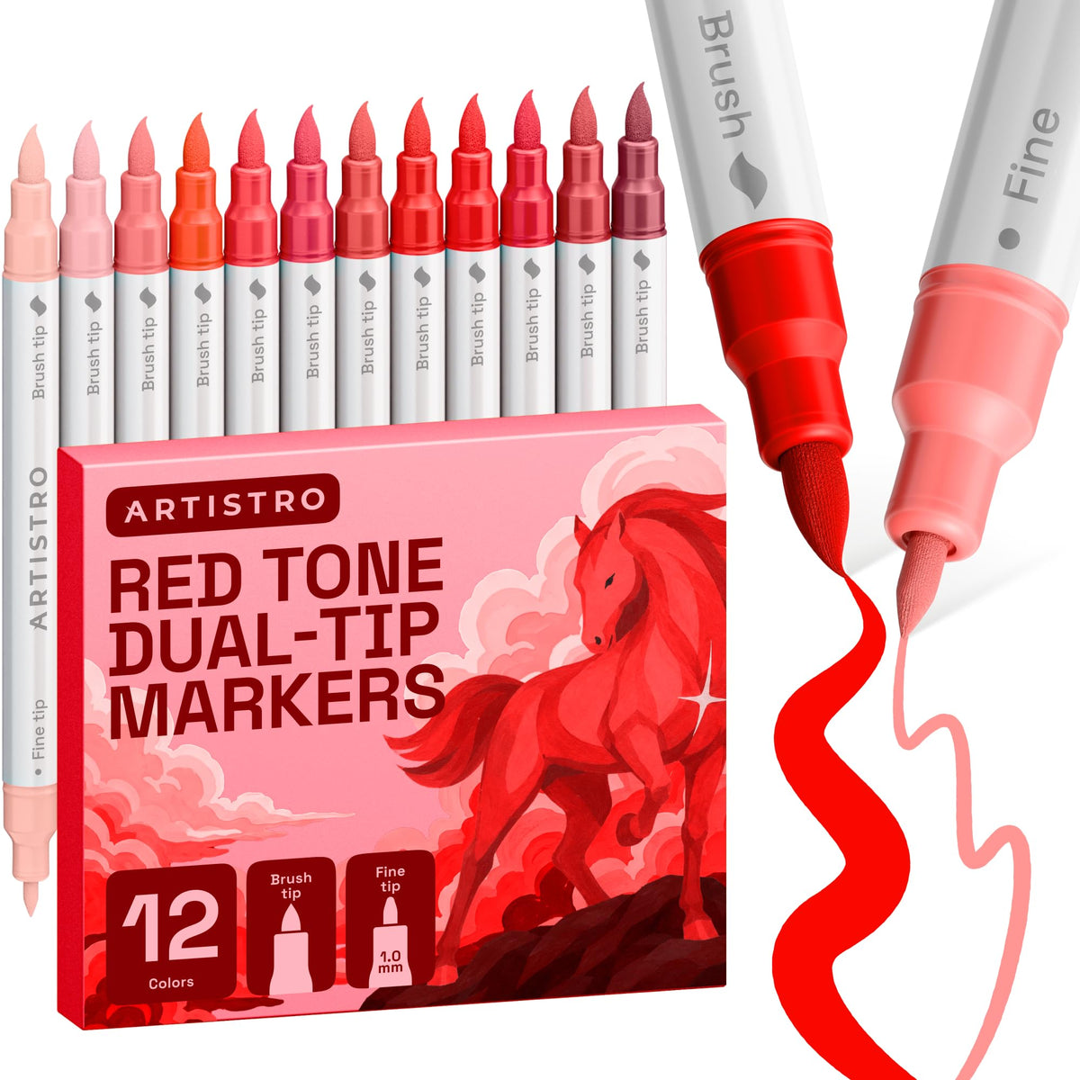 ARTISTRO 36 Multicolor Dual-Tip Acrylic Paint Marker Pens for Drawing Jansha Store