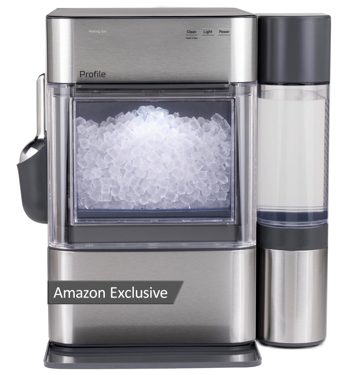 GE Profile Opal Ultra, Countertop Nugget Ice Maker, 1 Gal XL Side Tank, *Amazon Exclusive*, 38 lbs/Day, Pebble Pellet Crushed Ice Machine, WiFi Black Stainless Steel Jansha Store