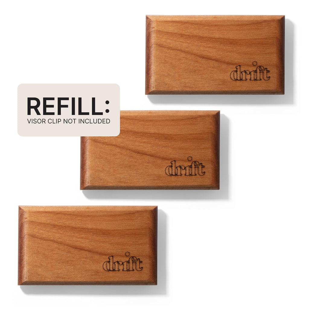 Drift Car Air Freshener - The Original Wood Air Freshener - Car Odor Eliminator - Long Lasting Scent - Essential Oils - Clean Ingredients - Amber Scent 3 Pack Refill - NO CLIP INCLUDED Jansha Store