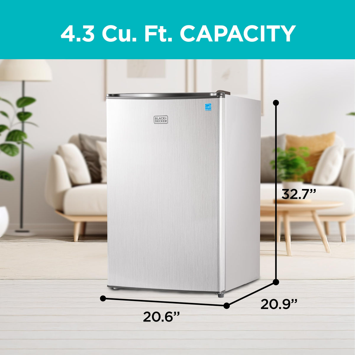 BLACK+DECKER 2.5 Cu. Ft. Compact Refrigerator, Energy Star, BCRK25B, Black Jansha Store