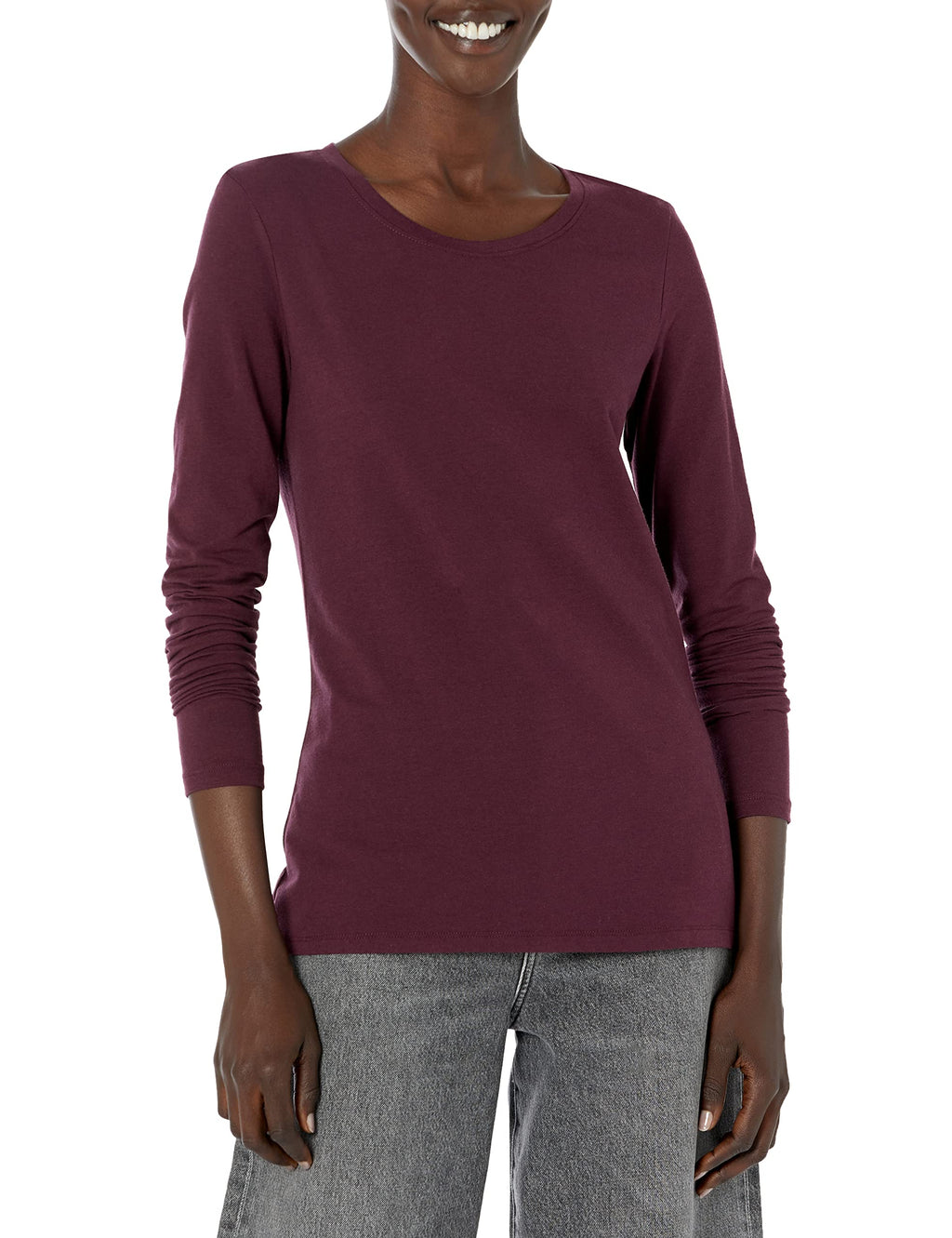Amazon Essentials Women's Regular-Fit Long-Sleeve Crewneck T-Shirt Jansha Store