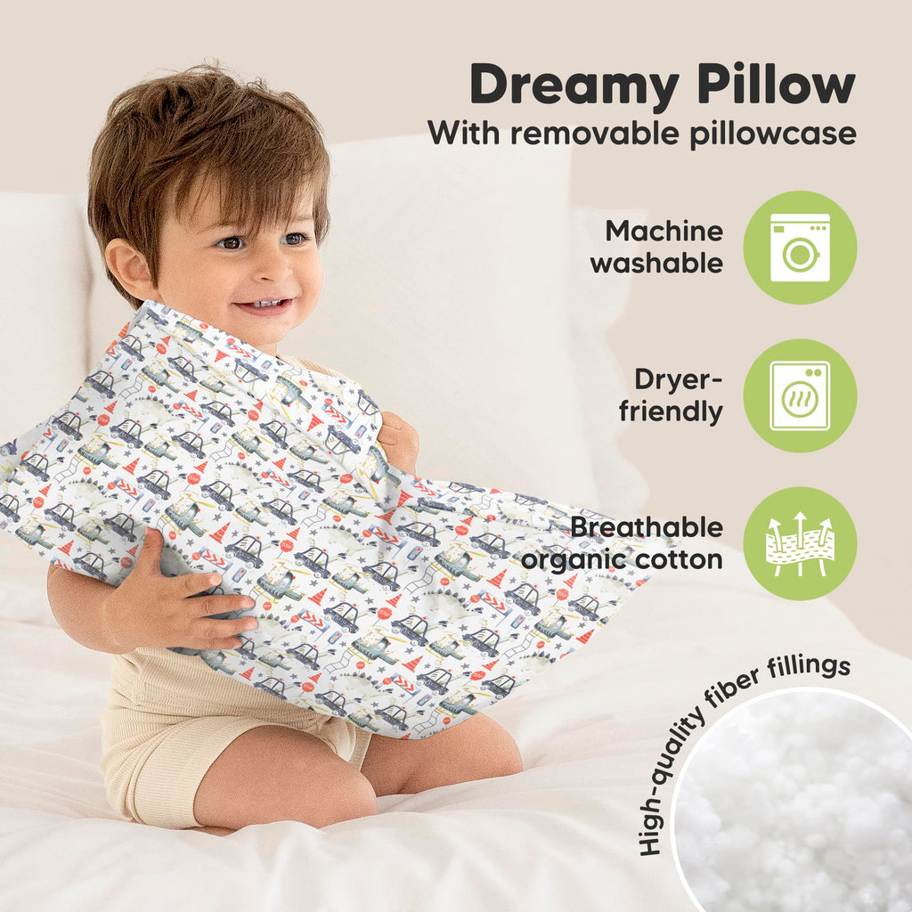 Toddler Pillow with Pillowcase, 13x18 My Little Dreamy Pillow (Flora Vale) Jansha Store