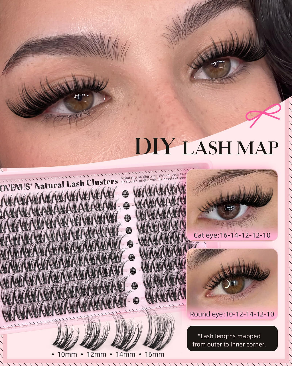 Brown Lash Clusters Natural For Soft Glam 300Pcs Wispy Lashes Cluster Eyelash Cluster Extensions C Curve Individual Lashes DIY Lash Extension Waterproof & Long - Lasting (10-16mm) Jansha Store