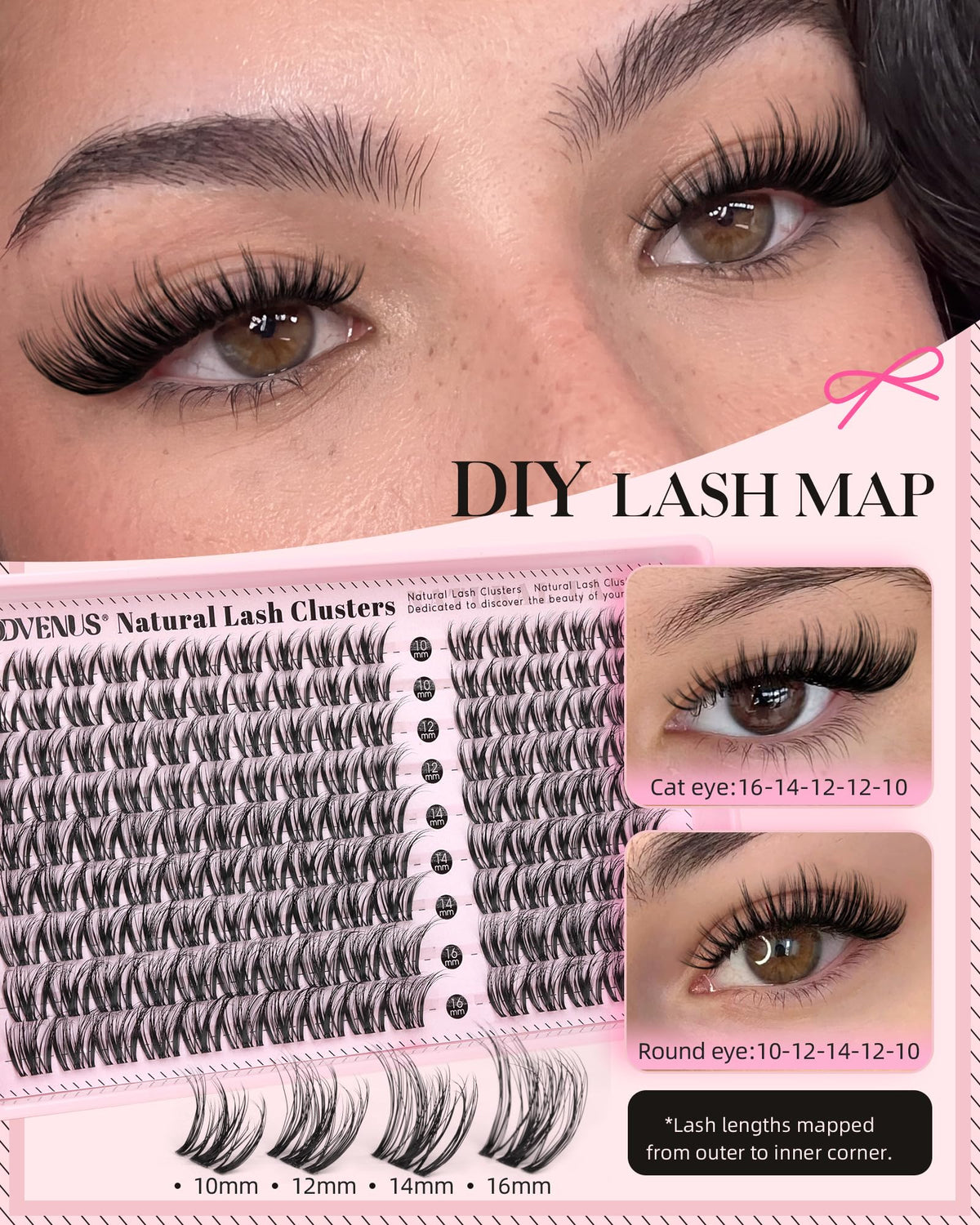 Brown Lash Clusters Natural For Soft Glam 300Pcs Wispy Lashes Cluster Eyelash Cluster Extensions C Curve Individual Lashes DIY Lash Extension Waterproof & Long - Lasting (10-16mm) Jansha Store