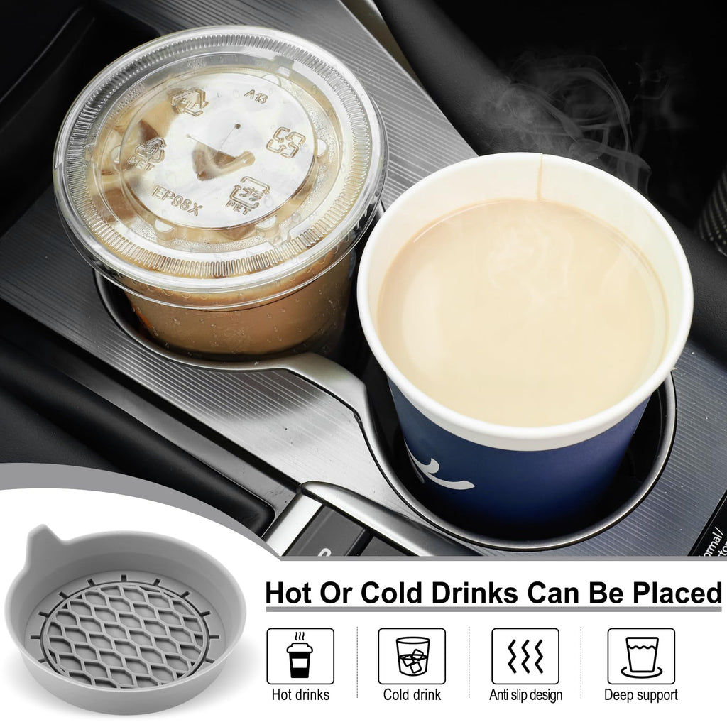 SINGARO Car Cup Holder Coaster, Silicone Cup Holder Insert, Universal Non-Slip Cup Holders, Car Accessories Interior for Women and Man Interior Sets 4 Pack Black Jansha Store