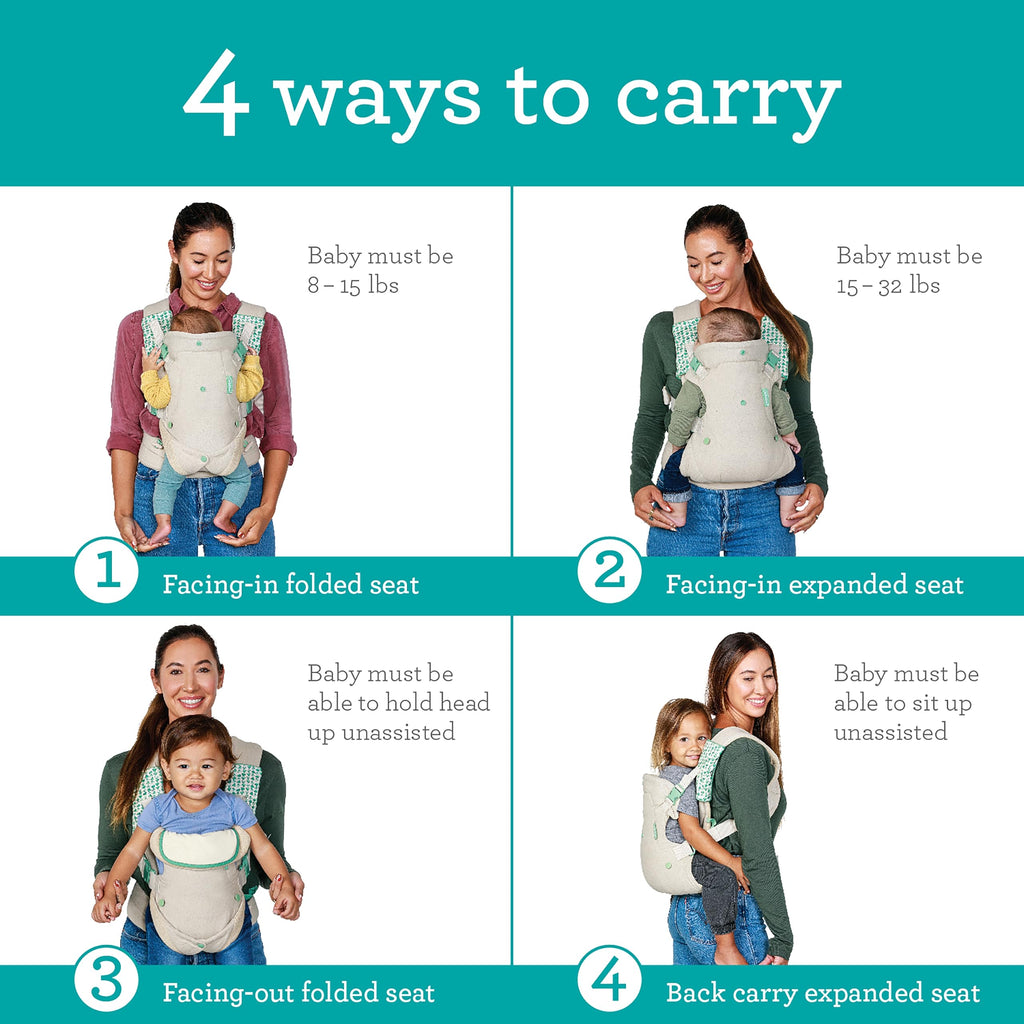 Infantino Flip 4-in-1 Baby Carrier Convertible Ergonomic, Rainbow Jansha Store