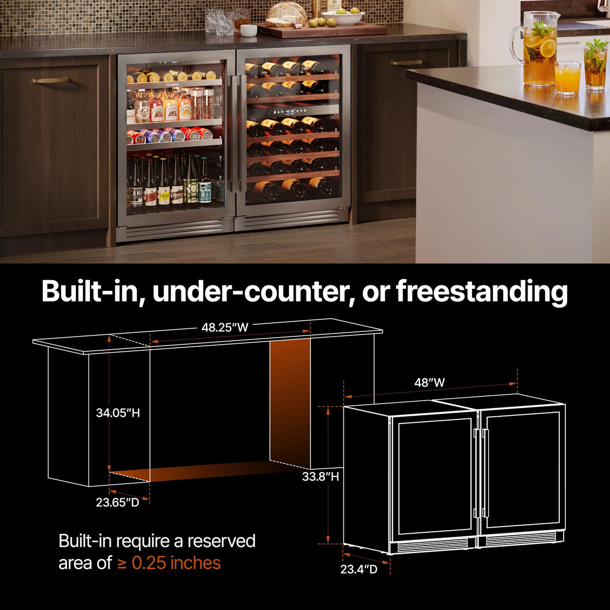 Ca'Lefort 24'' Beverage Refrigerator, 180 Can Beverage Fridge Under Counter Jansha Store