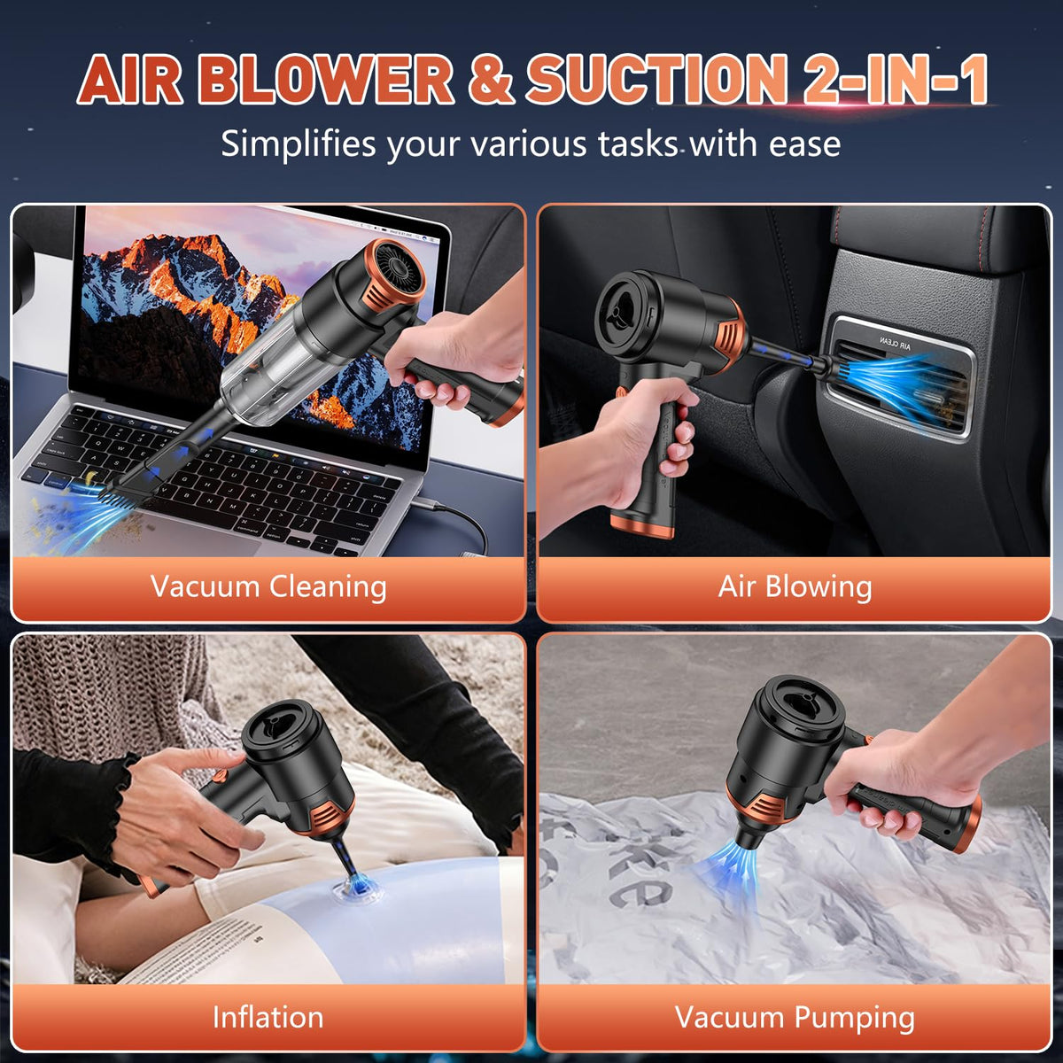 KMM Handheld Car Vacuum Cleaner, Hand Held Vacuum & Air Duster Jansha Store