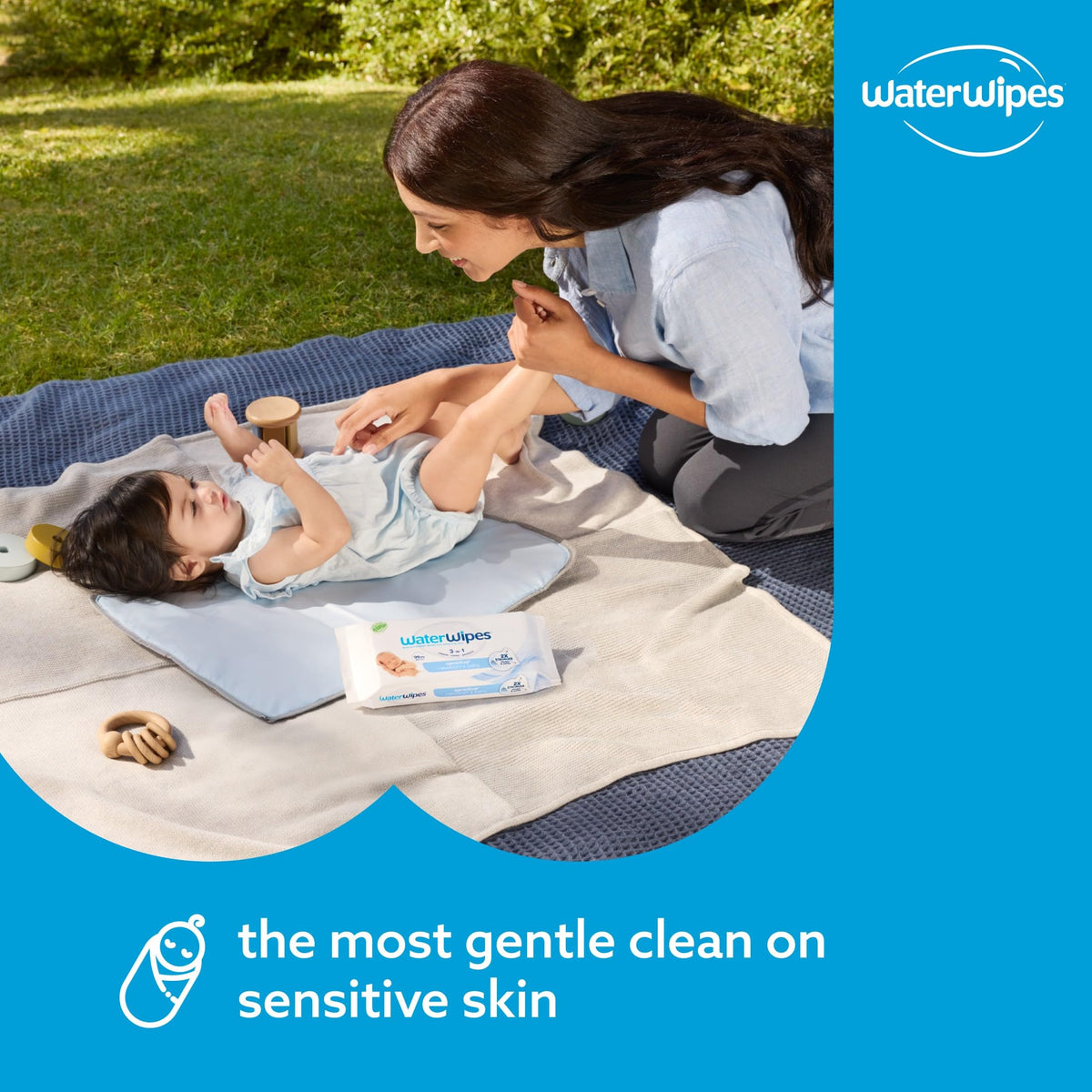 WaterWipes Sensitive+ Newborn & Baby Wipes, 3-In-1 Cleans, Cares, Protects, 99.9% Water, Unscented & Hypoallergenic, 720 Count (12 Packs) Jansha Store
