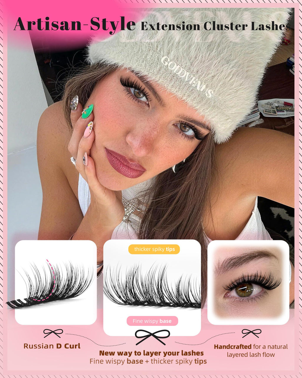 Brown Lash Clusters Natural For Soft Glam 300Pcs Wispy Lashes Cluster Eyelash Cluster Extensions C Curve Individual Lashes DIY Lash Extension Waterproof & Long - Lasting (10-16mm) Jansha Store