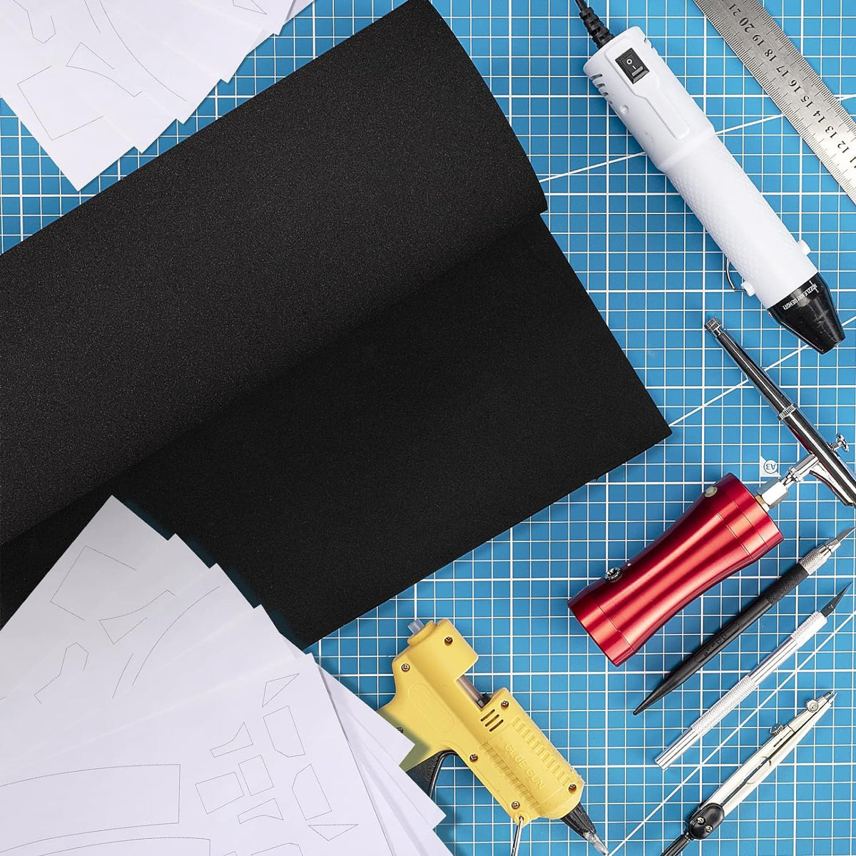 3-Pack 2mm Thick Black Eva Foam Cosplay Sheets roll, 13.5" x 49" Premium eva Craft Foam for Cosplay Costume by MEARCOOH Jansha Store
