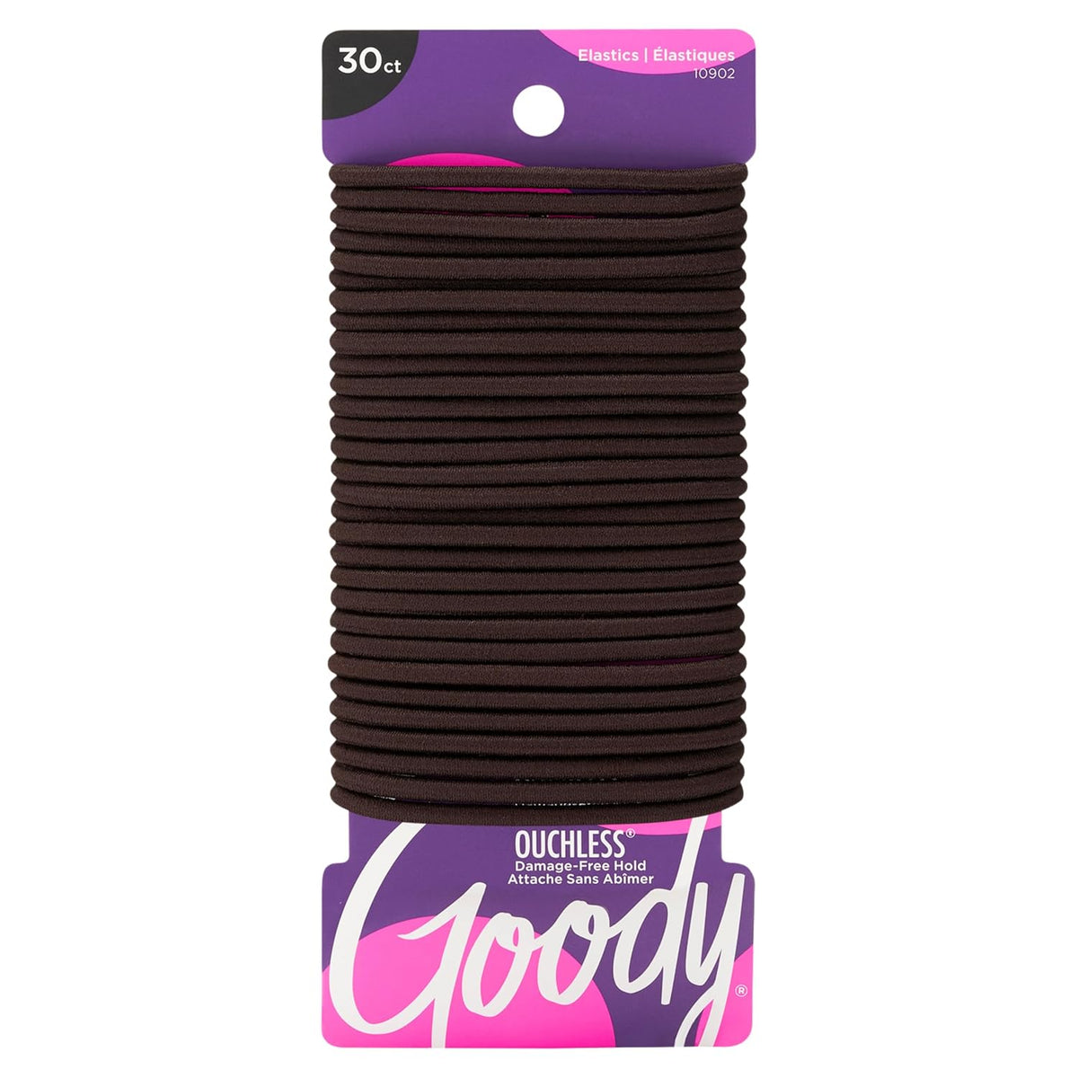 Goody Ouchless Elastic Hair Ties, 30 Ct, Brown, 4MM Rubber Bands, Pain-Free Jansha Store