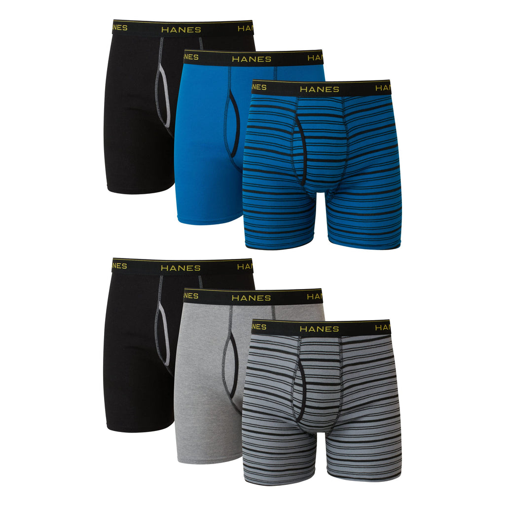 Hanes mens Underwear Boxer Briefs Pack, Cool & Breathable Cotton Moisture-wicking Underwear for Men, No Ride Up Jansha Store