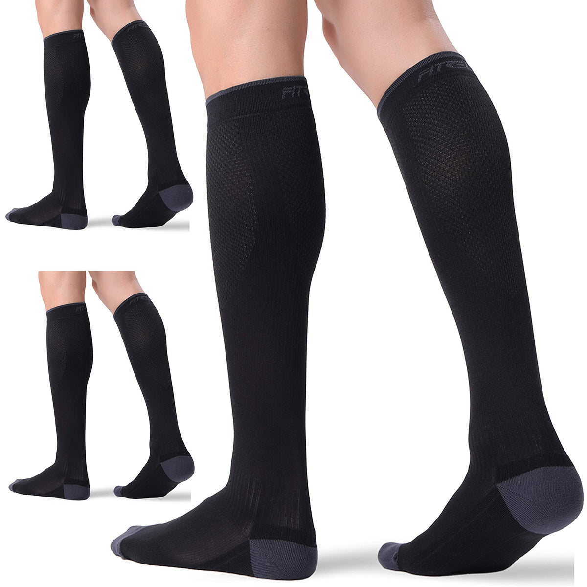 FITRELL 3 Pairs Compression Socks for Women and Men 20-30mmHg-Circulation Support Socks Jansha Store