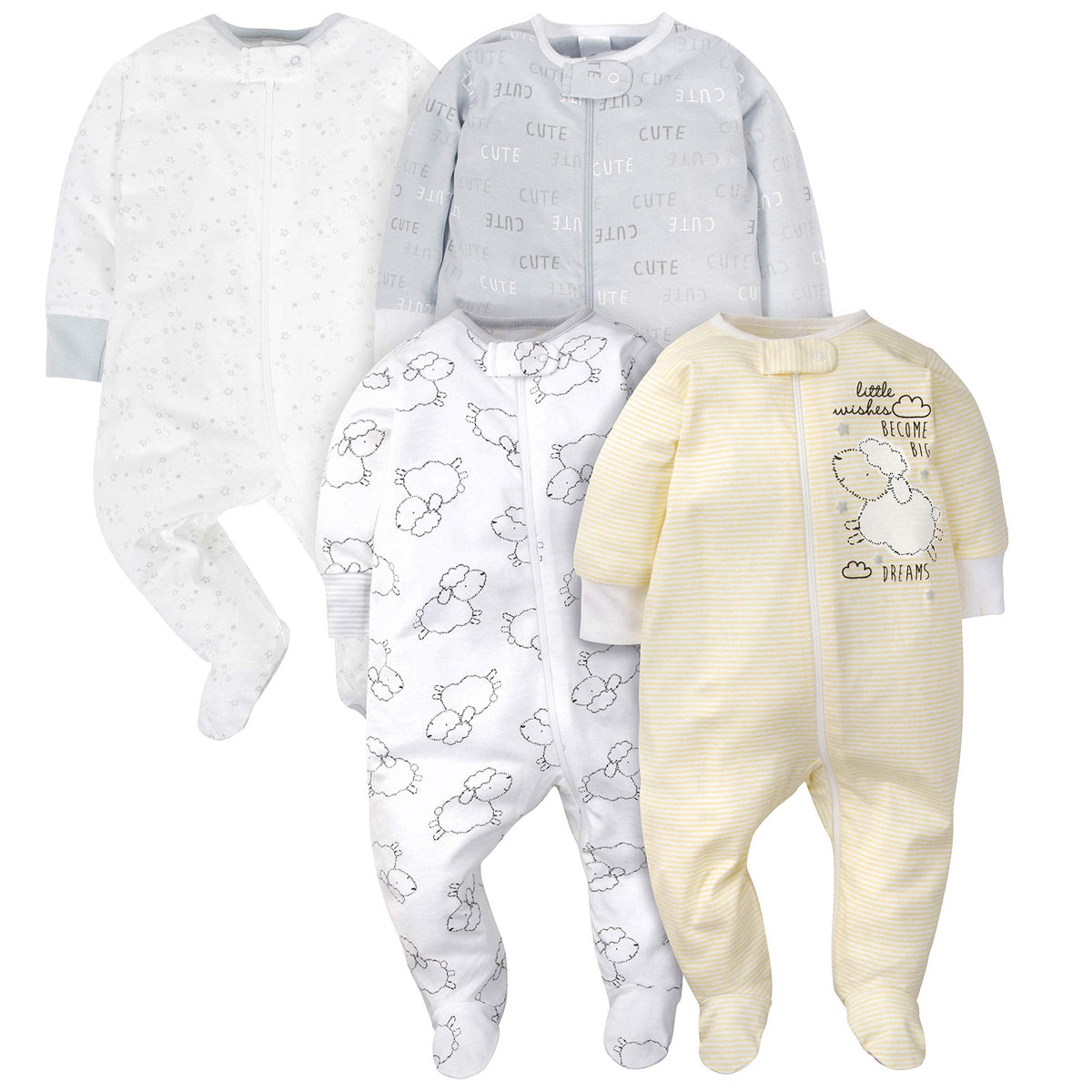 Gerber Baby Girls 4-Pack Sleep 'N Play Footie Jansha Store
