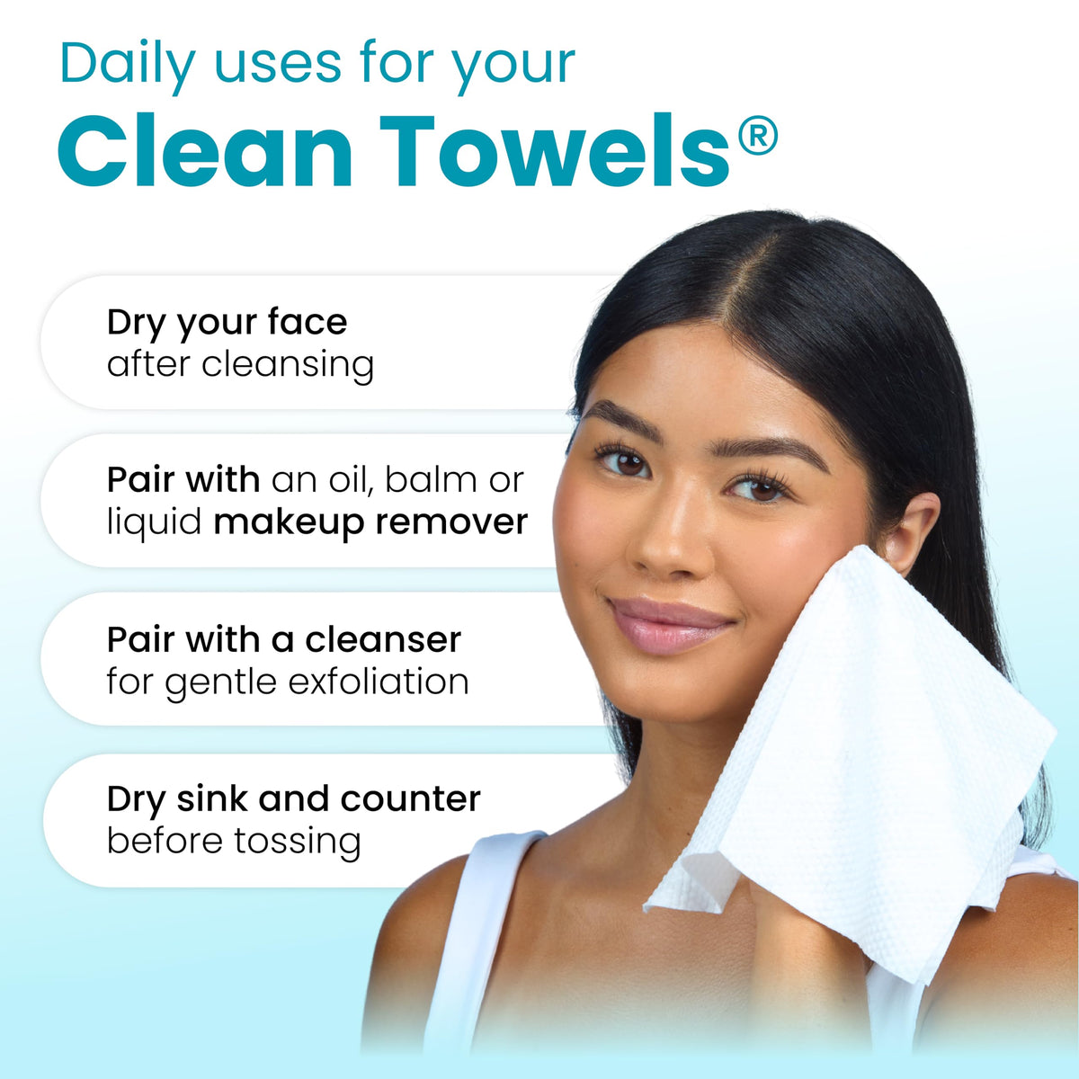 Clean Skin Club Clean Towels XL® Original 50 Ct + Healthy Aging 10ct Travel Pack Duo, 100% USDA Biobased Disposable Face Towels, Makeup Remover Dry Wipes, Ultra Soft, Smooths Fine Lines & Wrinkles Jansha Store