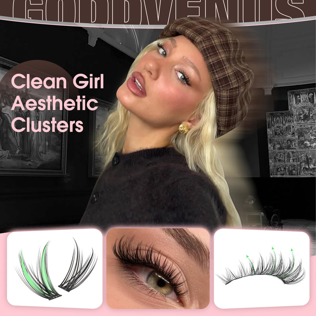 Brown Lash Clusters Natural For Soft Glam 300Pcs Wispy Lashes Cluster Eyelash Cluster Extensions C Curve Individual Lashes DIY Lash Extension Waterproof & Long - Lasting (10-16mm) Jansha Store