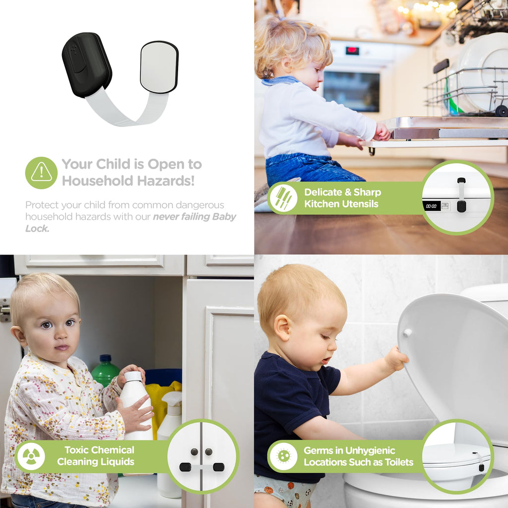 SKYLA HOMES Cabinet Strap Locks for Baby Proofing, 2 Pack, Gray Jansha Store