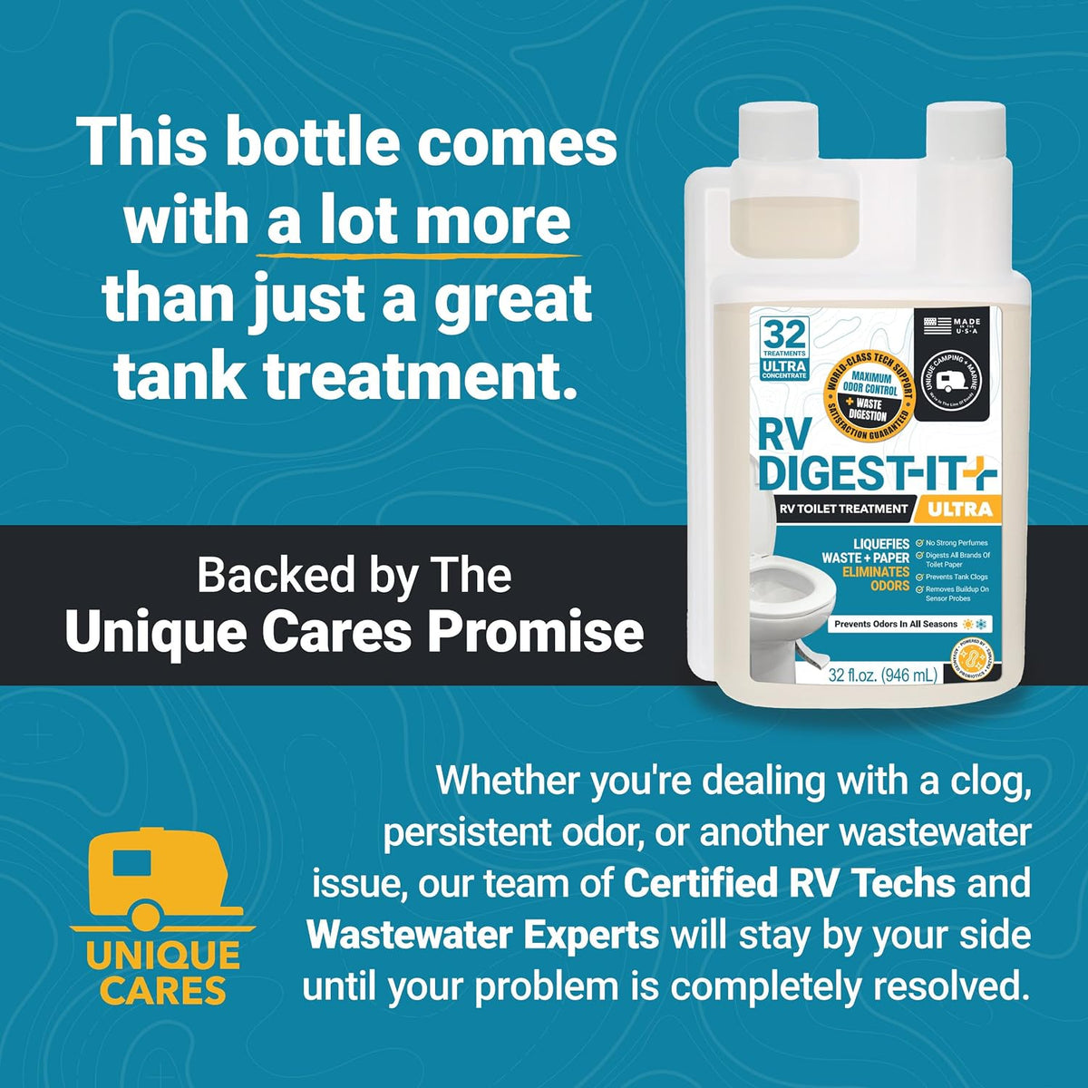 Unique RV Toilet Treatment, RV Digest-It Ultra Liquid, 32 Uses Jansha Store