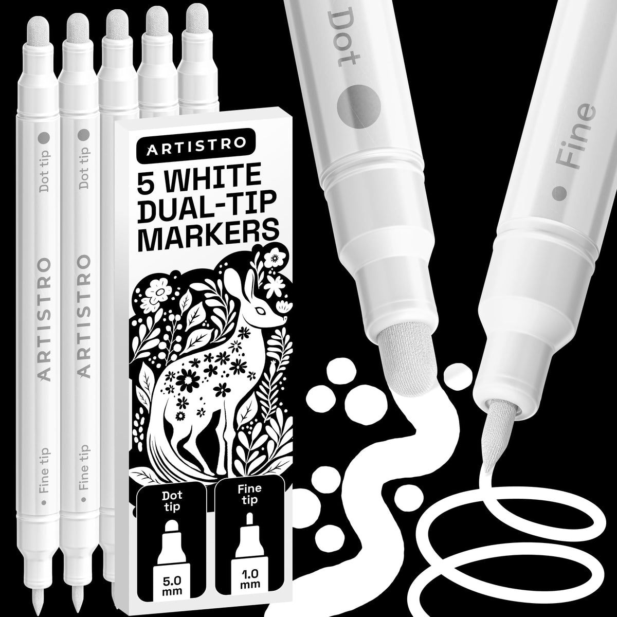 ARTISTRO 36 Multicolor Dual-Tip Acrylic Paint Marker Pens Jansha Store