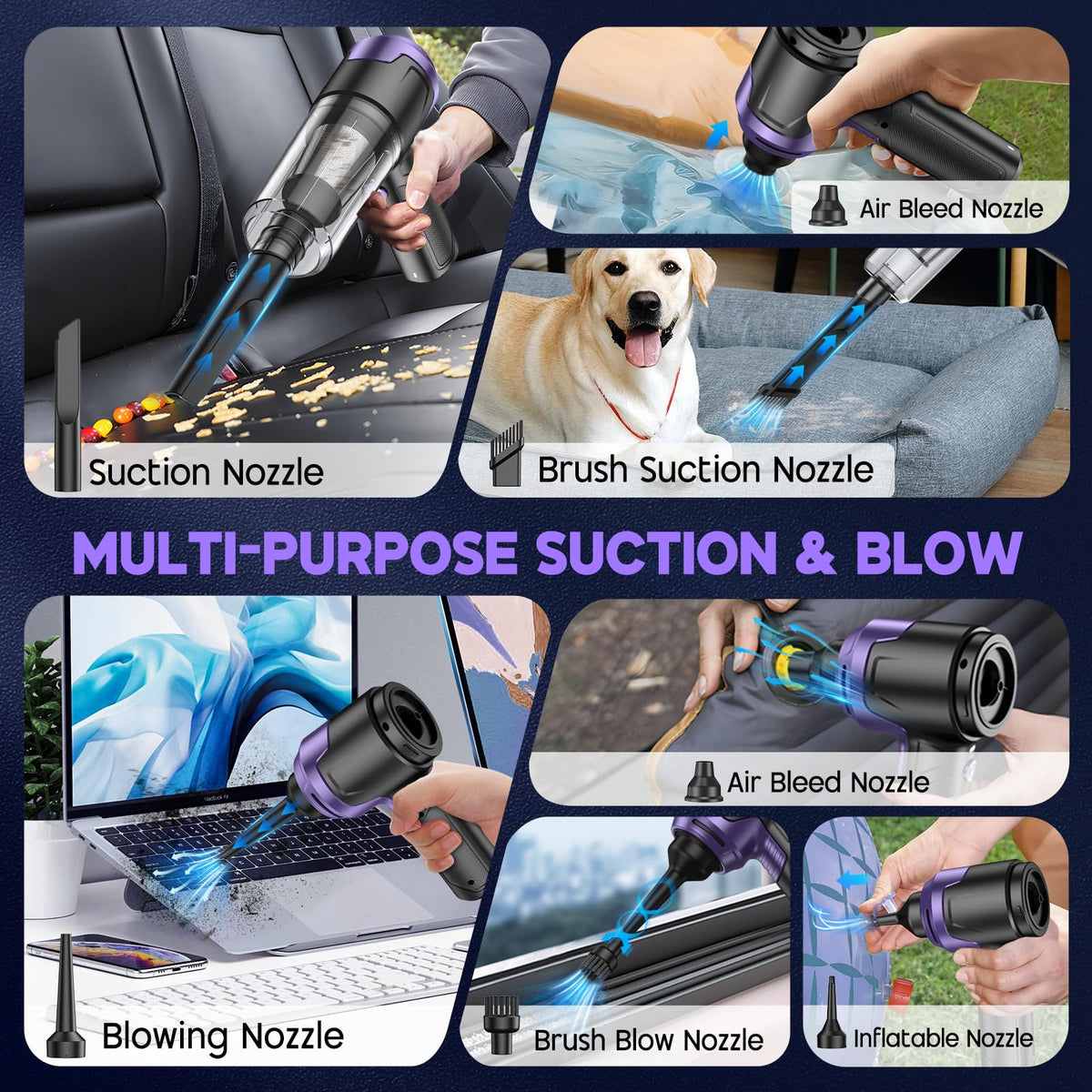 KMM Handheld Car Vacuum Cleaner, Hand Held Vacuum & Air Duster Jansha Store