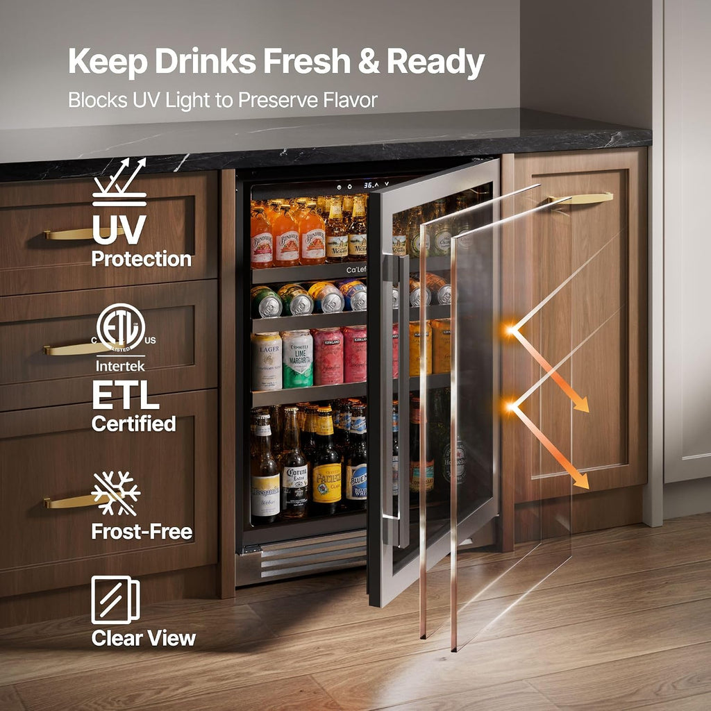 Ca'Lefort 24'' Beverage Refrigerator, 180 Can Beverage Fridge Under Counter Jansha Store
