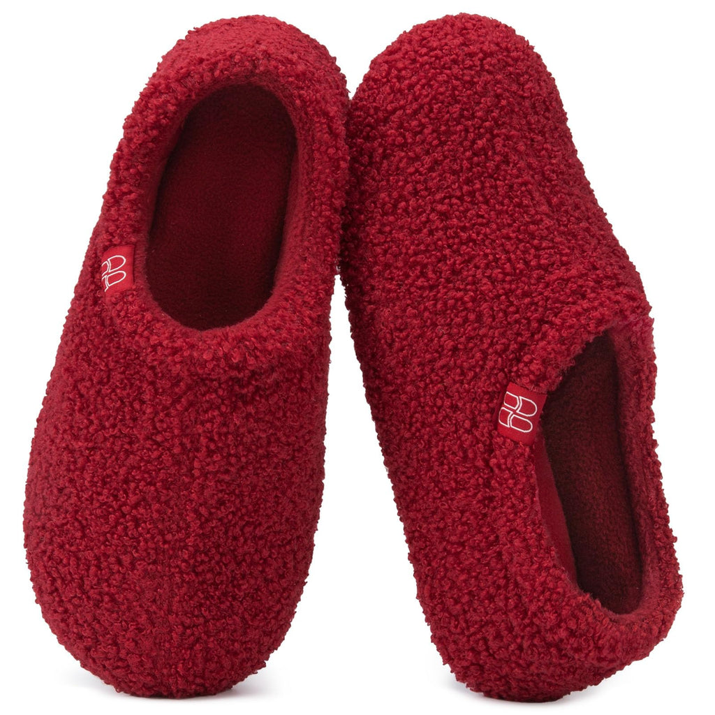 HomeTop Women's Fuzzy Curly Fur Fleece Lining Memory Foam Loafer Slippers Jansha Store