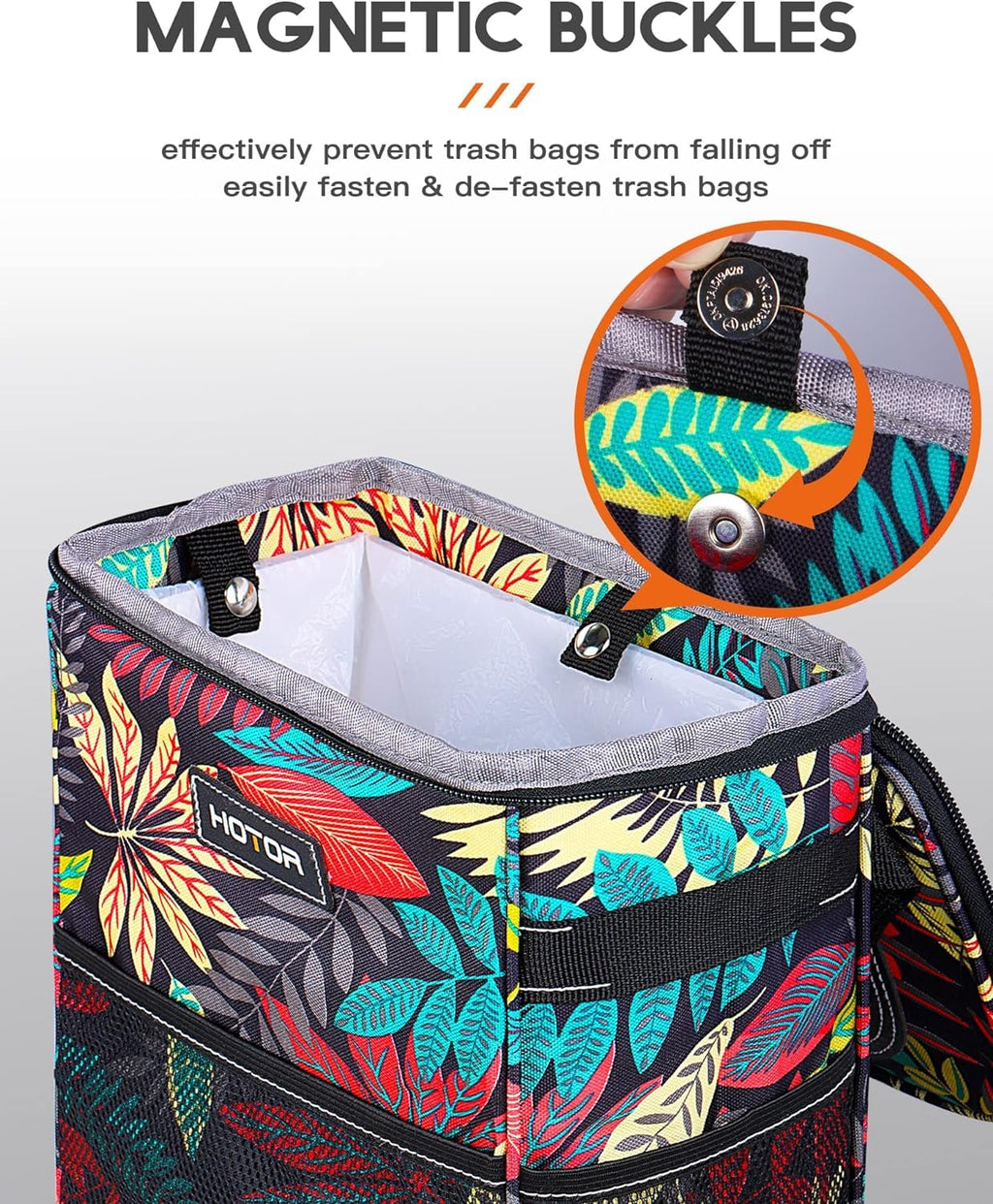 HOTOR Car Trash Can, Leakproof Car Organizer, 2-Gallon, Black Jansha Store