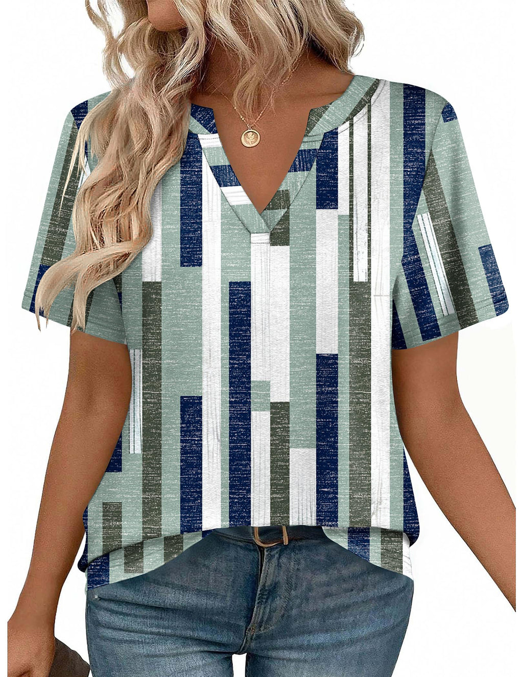 Zeagoo Womens Tops Short Sleeve V Neck Tee Shirts Cute Dressy Casual Jansha Store