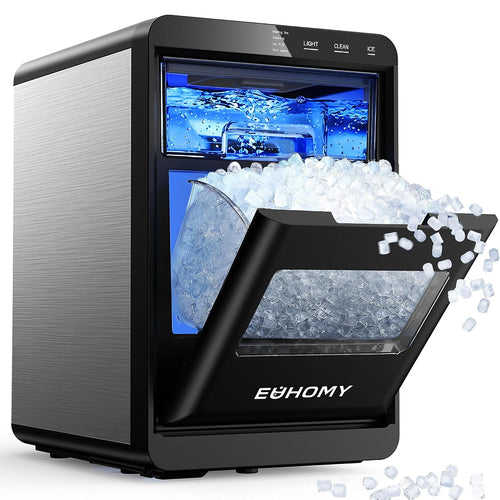 EUHOMY Nugget Ice Maker Countertop, 40Lbs/24H Sonic Ice Maker Machine, Self-Cleaning Pellet Ice Makers with Ice Scoop&Basket, Countertop Pebble Ice Maker for Home/Kitchen/Office Jansha Store