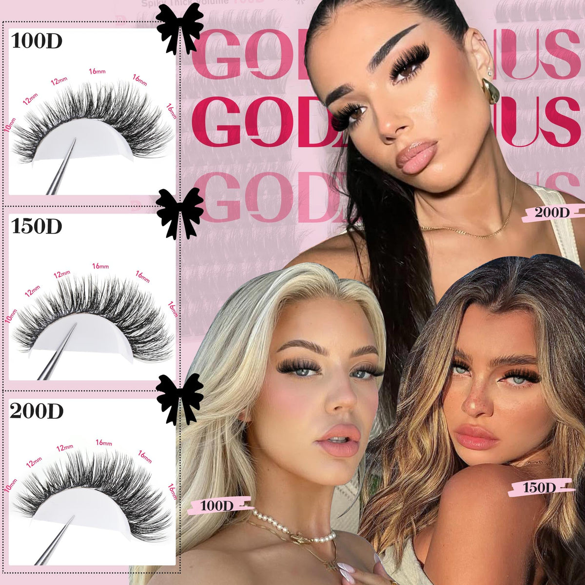 Brown Lash Clusters Natural For Soft Glam 300Pcs Wispy Lashes Cluster Eyelash Cluster Extensions C Curve Individual Lashes DIY Lash Extension Waterproof & Long - Lasting (10-16mm) Jansha Store