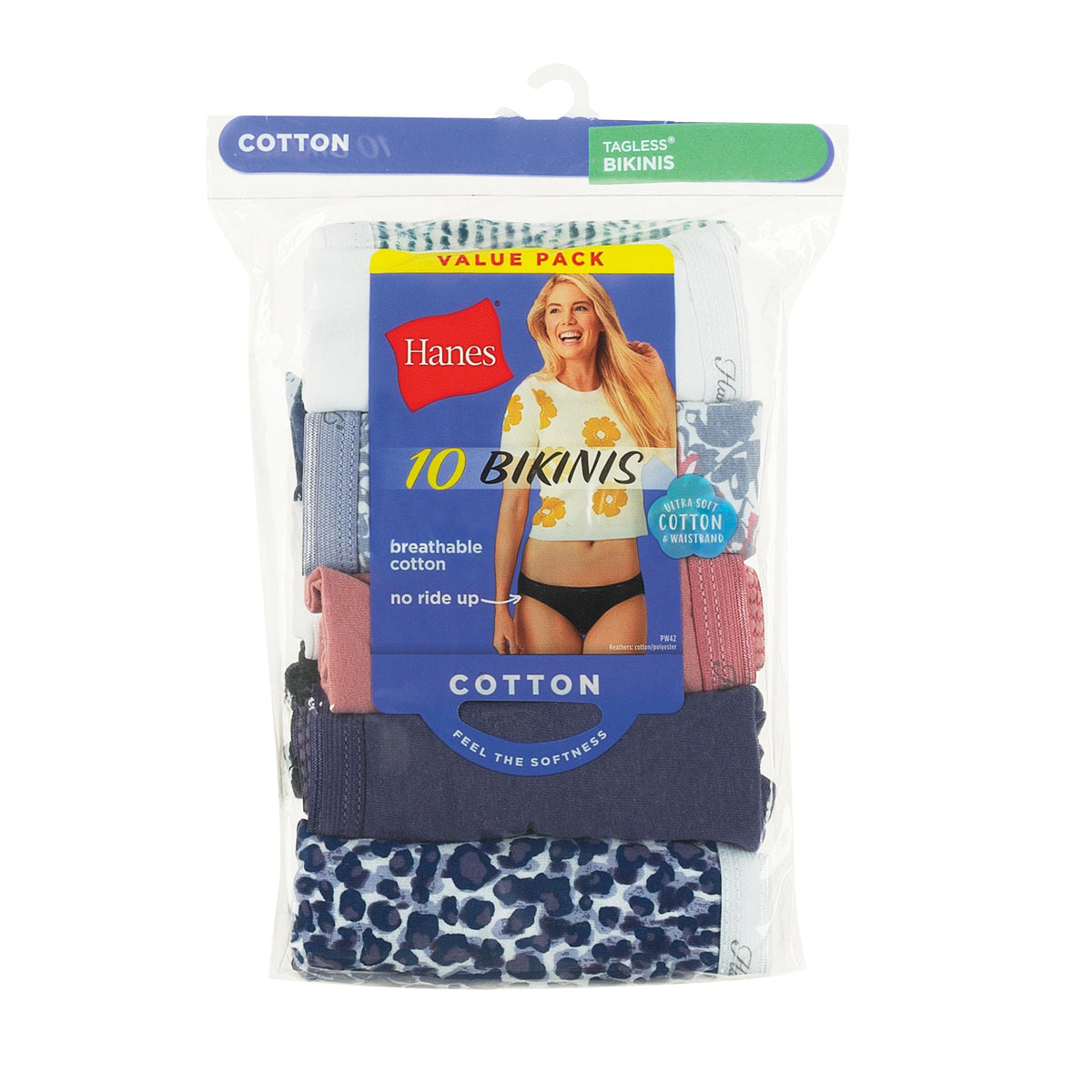 Hanes Women's Underwear Pack, 10-Pack, Full-Coverage Cotton Blend Panties, Moisture-Wicking Underwear for Women Jansha Store