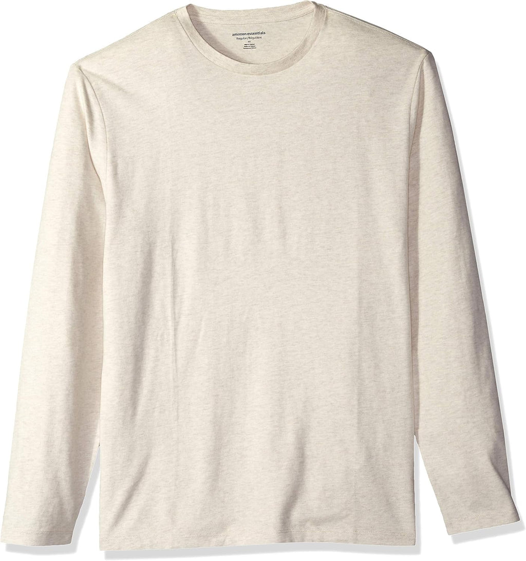 Amazon Essentials Men's Regular-Fit Crewneck Long-Sleeve T-Shirt, Casual Cotton Jersey Jansha Store
