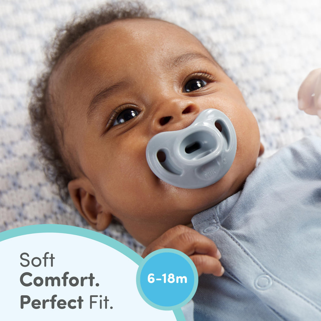 NUK Timeless Comfy Orthodontic Pacifier, 0-6 Months, 5-Pack, Pink Assorted Jansha Store