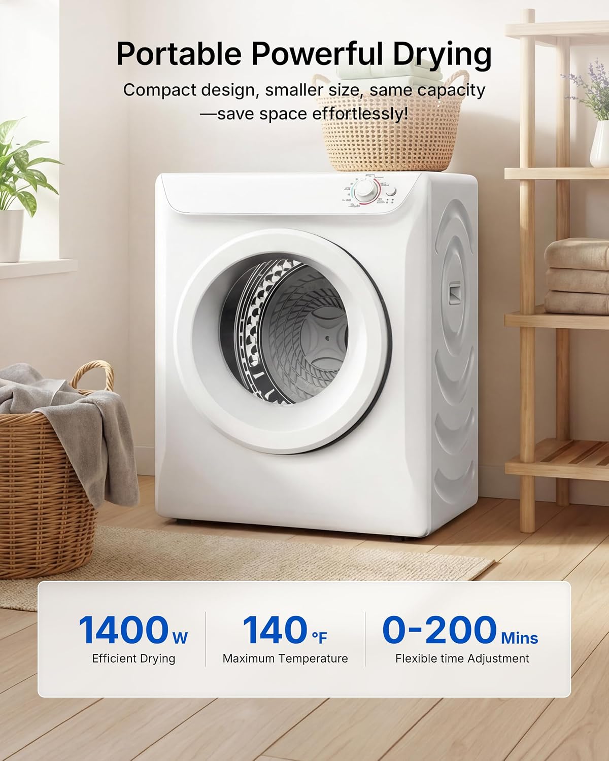 3.5 Cu. Ft. Portable Clothes Dryer for Laundry Jansha Store