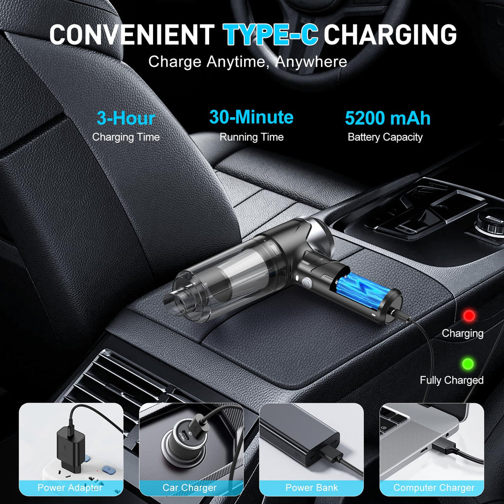 KMM Handheld Car Vacuum Cleaner, Hand Held Vacuum & Air Duster Jansha Store